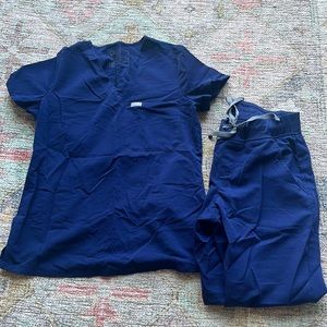 Navy Blue Figs Scrubs Set